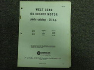 1965 Chrysler Outboard 25 HP Parts Catalog 25121 25131