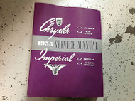 1955 CHRYSLER Windsor New Yorker Imperial Crown Imperial Service Shop Manual NEW