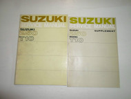 1971 Suzuki 250 Model T10 Service Repair Manual & Supplement SET STAINED FACTORY