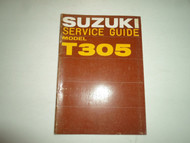 1971 Suzuki Motorcycle Model T305 Service Repair Shop Manual MINOR FADING WEAR 