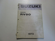 1973 Suzuki Motorcycle RV90 Parts Catalog Manual DAMAGED FADED STAINED FACTORY x