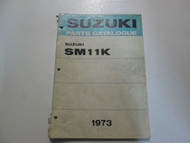 1973 Suzuki Snowmobile SM11K Parts Catalog Manual DAMAGED FADED STAINED OEM 73