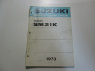 1973 Suzuki Snowmobile SM21K Parts Catalog Manual WATER DAMAGED STAINED FADED
