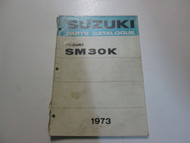 1973 Suzuki Snowmobile SM30K Parts Catalog Manual DAMAGED FADED STAINED FACTORY