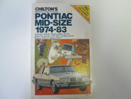 1974 1976 1978 1980 1983 PONTIAC MID SIZE Chilton's Service Repair Shop Manual x
