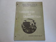 1974 Suzuki Carburetor & Carburetion Service Manual STAINED WORN FACTORY BOOK 74