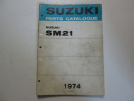 1974 Suzuki Snowmobile SM21 K/L Parts Catalog Manual STAINED WORN FACTORY OEM **