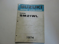 1974 Suzuki Snowmobile SM21WL Parts Catalog Manual STAINED WORN FACTORY OEM 74
