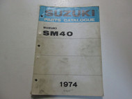 1974 Suzuki Snowmobile SM40 Parts Catalog Manual FACTORY OEM x