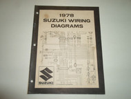 1978 Suzuki Motorcycle C Models Wiring Diagrams Manual STAINED 2ND EDITION OEM 