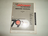 1979 Johnson Outboards 2 HP Models 2R79 Service Repair Manual Boat STAINED OEM 