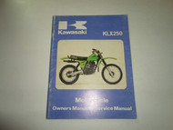 1980 Kawasaki KLX250 Owners Manual & Service Manual FADED WORN DEAL OEM 