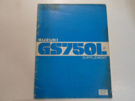 1980 Suzuki GS750L Supplement Manual WORN DAMAGED STAINED FACTORY OEM BOOK 80