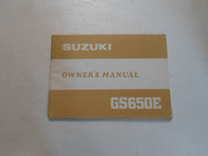 1981 1982 SUZUKI GS650E GS 650 E MOTORCYCLE Owners Manual 99011-34520-03A x