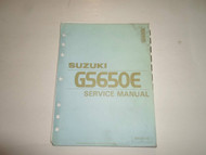 1981 1982 Suzuki GS650E Service Repair Manual LOOSE LEAF WORN MINOR STAINS OEM 
