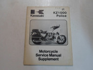 1981 Kawasaki KZ1000 Police Service Manual Supplement WATER DAMAGED C4 C 4 C-4