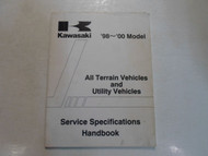 1998 2000 Kawasaki ATV Utility Vehicles Service Specifications Handbook Manual