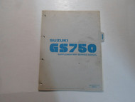 1981 Suzuki GS750 X Supplementary Service Manual LOOSE LEAF STAINED FACTORY OEM