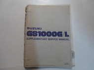 1982 Suzuki GS1000G/L Supplementary Service Manual MINOR STAINS DAMAGE FACTORY