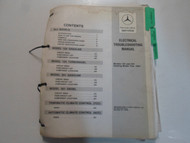1984 MERCEDES Benz Model 124 201 Electrical Troubleshooting Manual WATER DAMAGED
