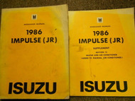 1986 Isuzu Impulse JR Service Repair Shop Workshop Manual FACTORY OEM BOOK 86 x