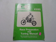 1986 Kawasaki KX60 Race Preparation Tuning Service Manual STAINED FACTORY WORN