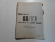 1986 Suzuki GS550 Supplementary Service Manual LOOSE LEAF STAINED FACTORY OEM 86