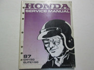 1987 Honda CH150 Elite150 Scooter Service Repair Shop Manual Factory NEW 1987