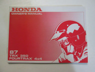 1987 Honda TRX350 TRX 350 FOURTRAX 4x4 Owners Operators Owner Manual New 
