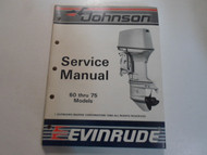 1987 Johnson evinrude 60 thru 75 Models Service Manual OEM Boat WATER DAMAGED 87