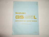 1987 Suzuki Motorcycle GS450L Supplementary Service Manual FACTORY OEM 1987 DEAL