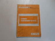 1987 Suzuki RM125 Owners Maintenance Manual FADED STAINED FACTORY OEM BOOK 87 