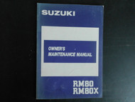 1987 Suzuki RM80 RM80X Owners Maintenance Manual FADED MINOR WEAR FACTORY OEM 87