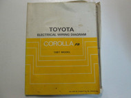 1987 Toyota Corolla FR Electrical Wiring Diagram Service Repair Manual USED WEAR