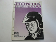 1988 Honda SA50 Elite 50 LX Service Repair Shop Manual FACTORY OEM BOOK 88