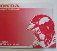 1988 Honda TRX350D TRX 350 FOURTRAX 4x4 Owners Operators Owner Manual New 
