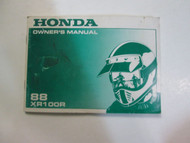 1988 Honda XR100R XR 100R Owners Manual Factory OEM Book Used Wear 88 