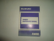 1990 Suzuki RM80 RM 80 Owners Maintenance Manual FADED FACTORY OEM BOOK 90