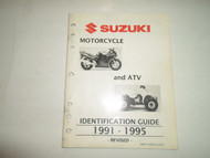 1991 1995 Suzuki Motorcycle ATV Identification Guide Revised Edition STAINED OEM