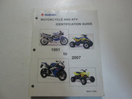 1991 2007 Suzuki All Models Motorcycle & ATV Identification Guide Manual STAINS