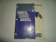 1991 Suzuki RM80 Owners Service Manual DAMAGED WORN STAINED FACTORY OEM BOOK 91
