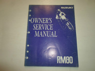 1992 Suzuki RM80 Owners Service Manual # 9901102B2603A WORN FACTORY OEM BOOK 92