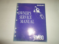 1992 Suzuki RM80 Owners Service Manual MINOR WATER DAMAGE FACTORY OEM