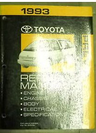 1993 Toyota PREVIA VAN Service Shop Repair Workshop Manual OEM FACTORY 1993 