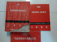 1994 FORD TAURUS MERCURY Sable Repair Service Shop Manual Set 3 BOOKS