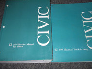 1994 HONDA CIVIC Service Shop Repair Manual Set NEW W Wiring Diagram EWD EVTM 94