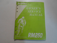 1995 Suzuki RM250 Owners Service Manual STAINED WATER DAMAGED FACTORY OEM 95 