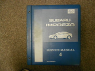 1996 Subaru Impreza Service Manual Volume 4 FACTORY OEM BOOK 96 BINDER 