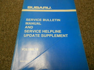 1996 Subaru Service Bulletin Manual & Service Help Line Update Supplement Vol 18