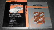 1996 Toyota Paseo Service Shop Repair Manual Set OEM 96 W Electrical Diagram EWD